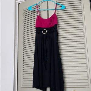 Short Pink Color Block Prom Dress